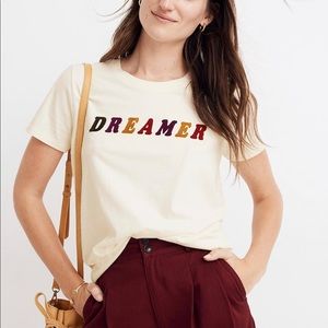Madewell DREAMER graphic tee with velvet letters